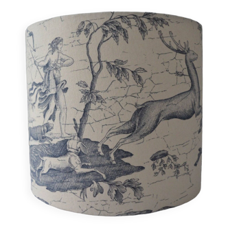 Abat-jour Toile Jouy, forme tambour