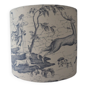 Toile Jouy lampshade, drum shape