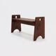 Wabi Sabi Style Stained Wooden Bench 1960s