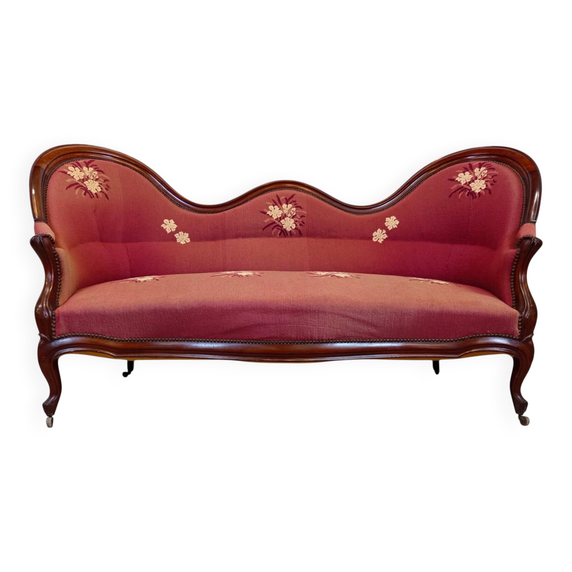Three-seater basket canapé in Louis XV style – 19th century