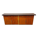 Modernist Sideboard in Radica and Gilded Metal, 1970s