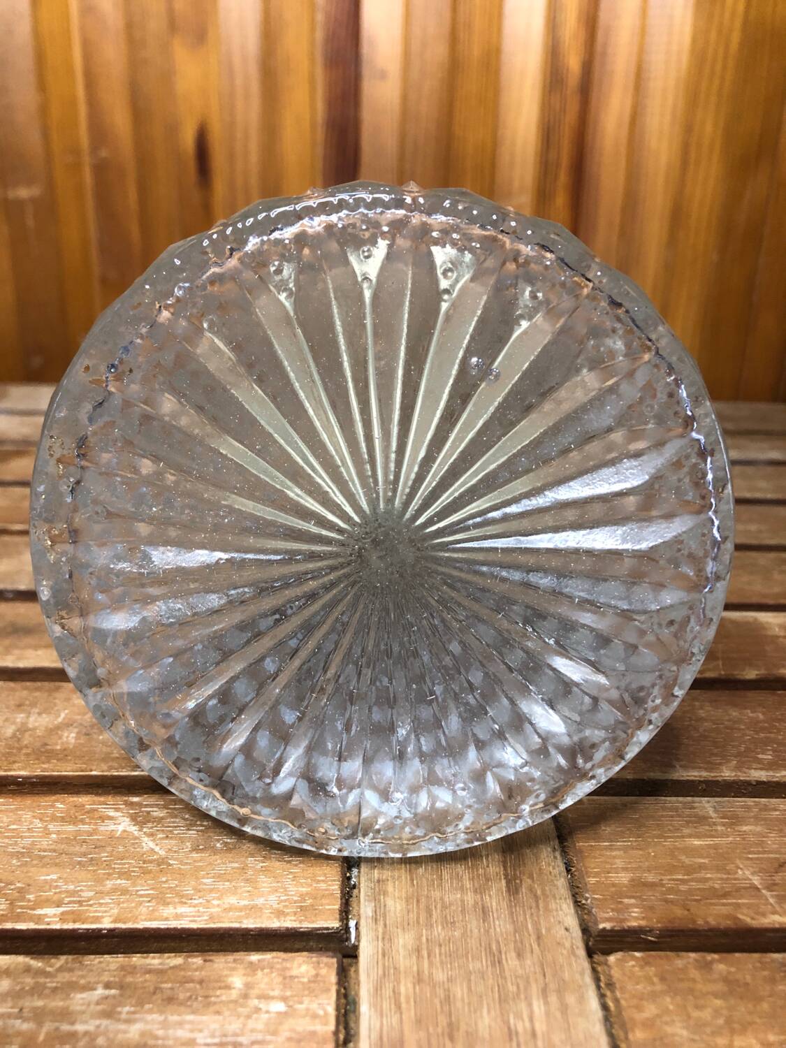 Old Carafe Body Glass Mold + Silver Metal Vintage