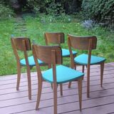 Set of 4 green Scandinavian chairs