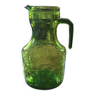 Green pitcher with fruit decoration – 1960s