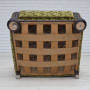 1950s, Danish relax chair, furniture velour, oak wood.