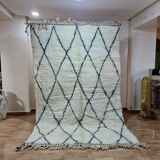 Tapis Berbère 250x150 cm - Motifs Diamantés Noir et Blanc