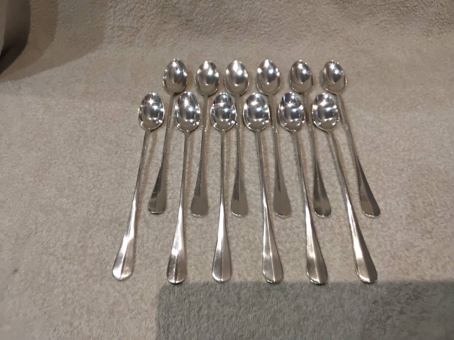 6 silver-plated metal soda spoons by Christofle silversmiths, Fidelio pattern