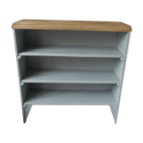 Vintage bookcase green of gray wooden top