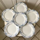 set of 6 flat plates in Iron Earth K&G Lunéville model "Angèle" late 19th century