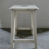 Original patina wooden handle stool