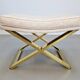 Vintage Regency Brass Cross Stool, Italy, 1970s