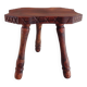 Vintage brutalist wooden tripod stool from the 60s and 70s