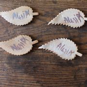 A set of 4 handcrafted pottery knife rests in blue.