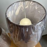 Set of two rattan/wicker bedside lamps