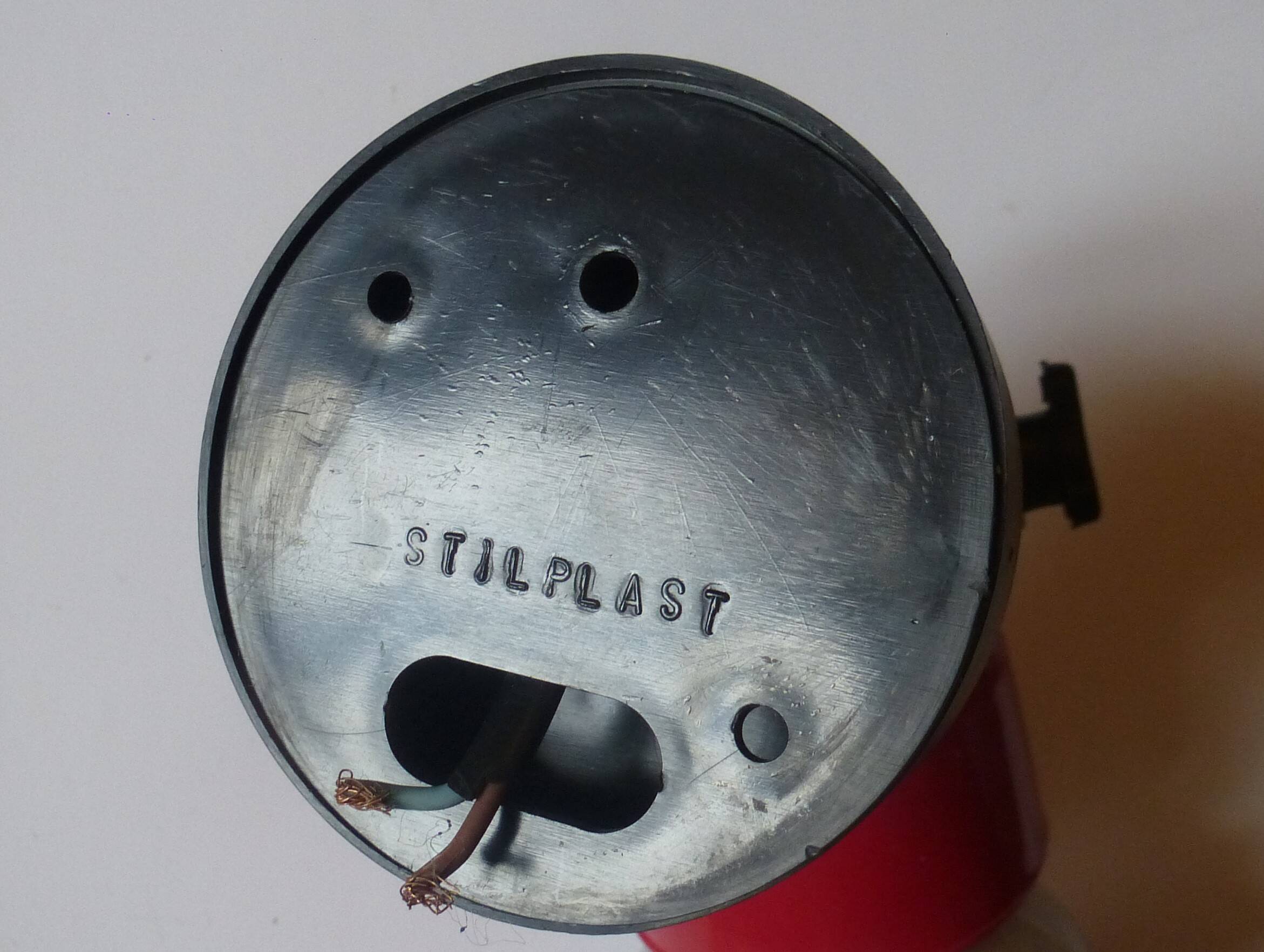 Red and black wall light Stilplast vintage Italian design 1970