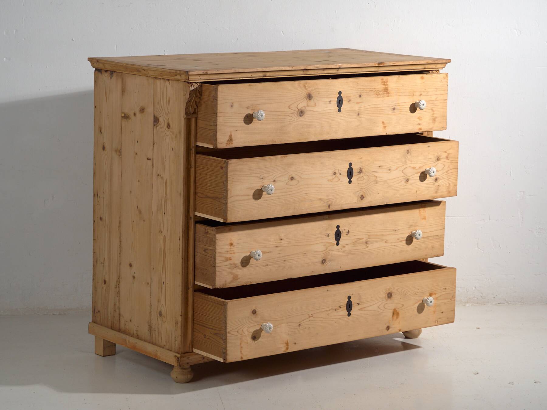 Rustic antique pine commode, Central Europe, around 1900