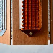 Scandinavian suspension teak pressed glass Wiktor Berndt A-lighting 1960s