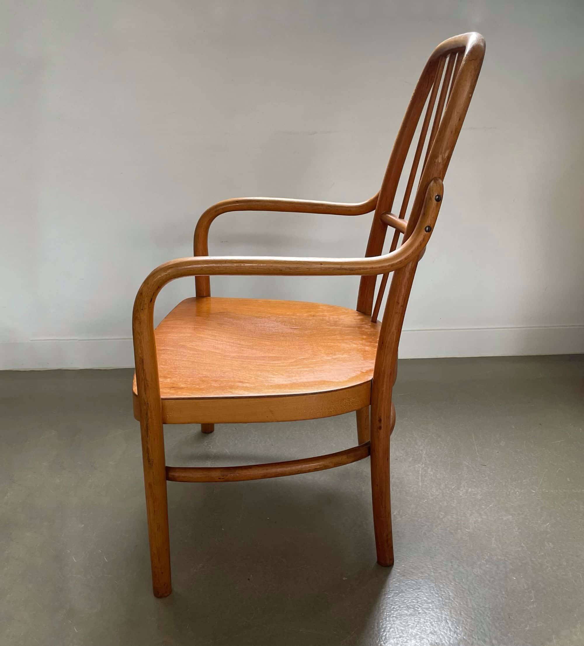 Bentwood armchair model A63-F, design Josef Frank for Thonet, 1930s, Austria