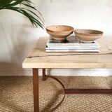 Table basse en marbre et laiton