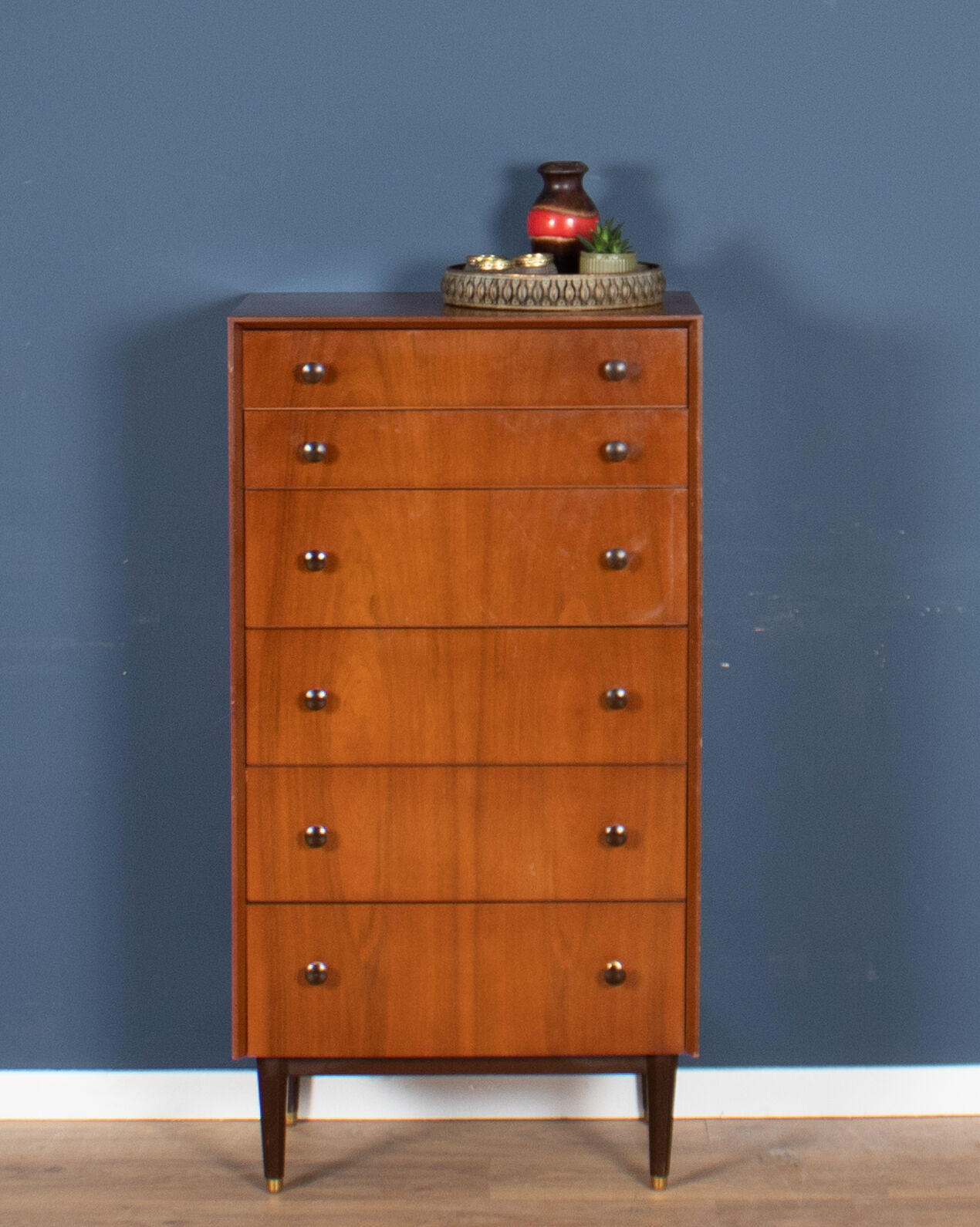 Retro teak 1960s tall G plan tolawood chest of drawers