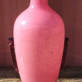 Art deco style pink glass vase