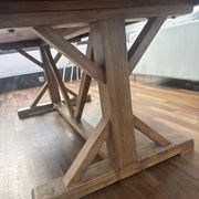Patinated steel table