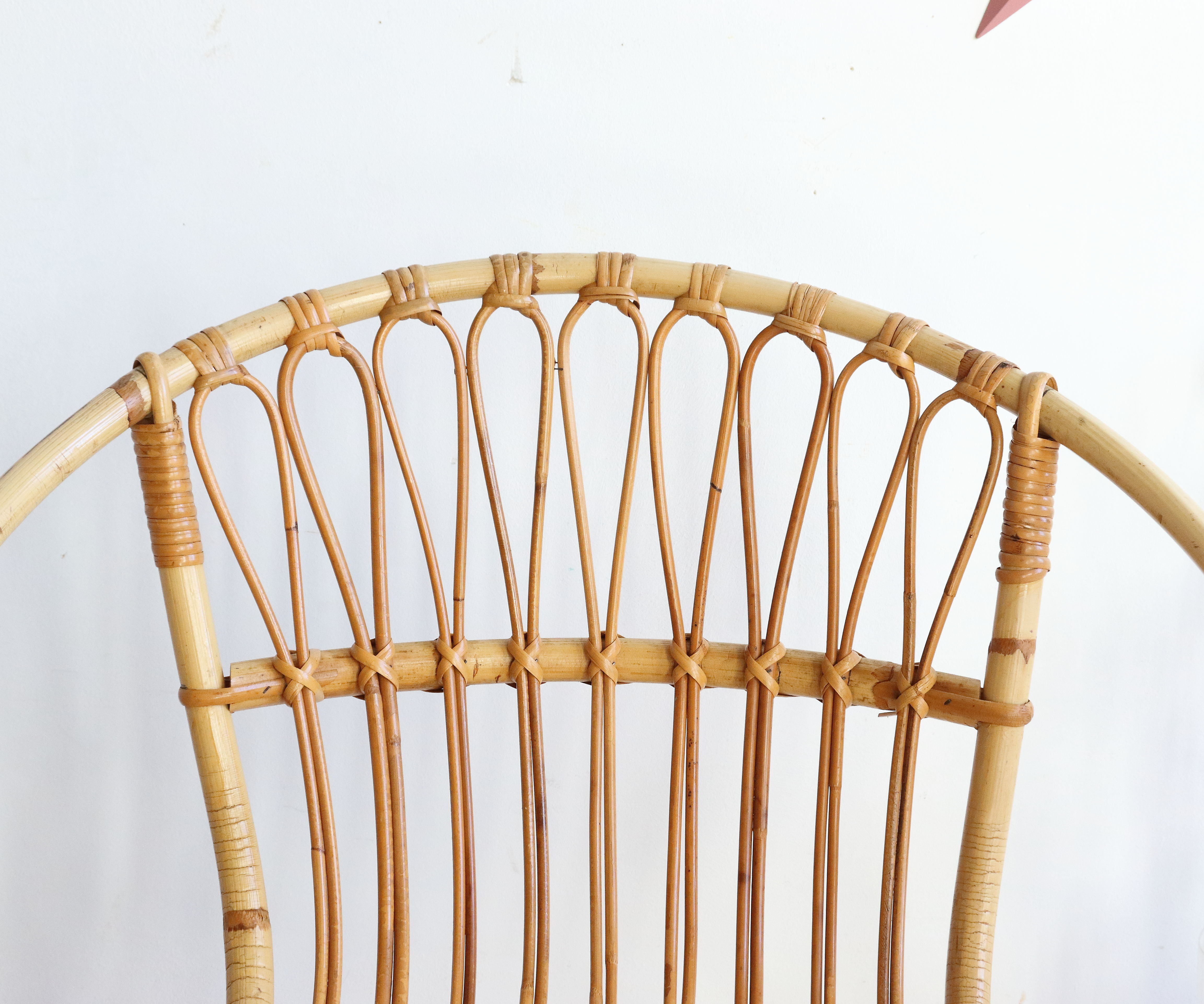 Adult-sized rattan shell chair