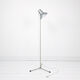 Lampadaire trépied vintage en métal gris, style atelier réglable