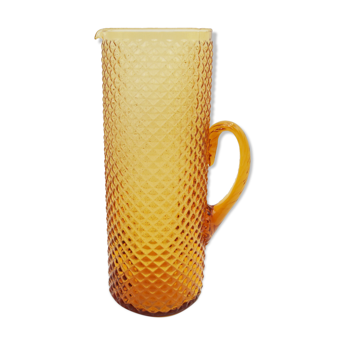 Large vintage amber glass decanter