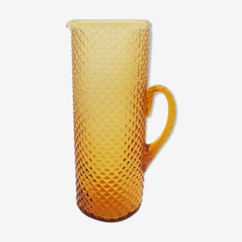 Large vintage amber glass decanter