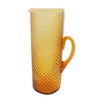 Large vintage amber glass decanter