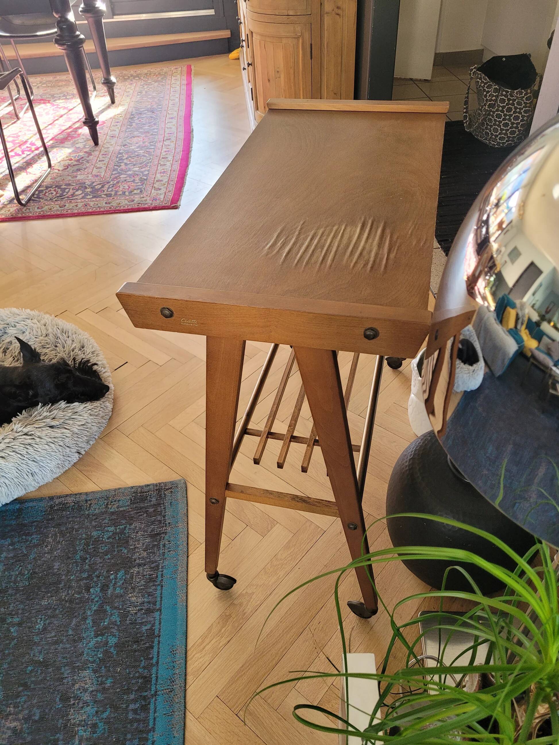 Ciatti wooden trolley on wheels