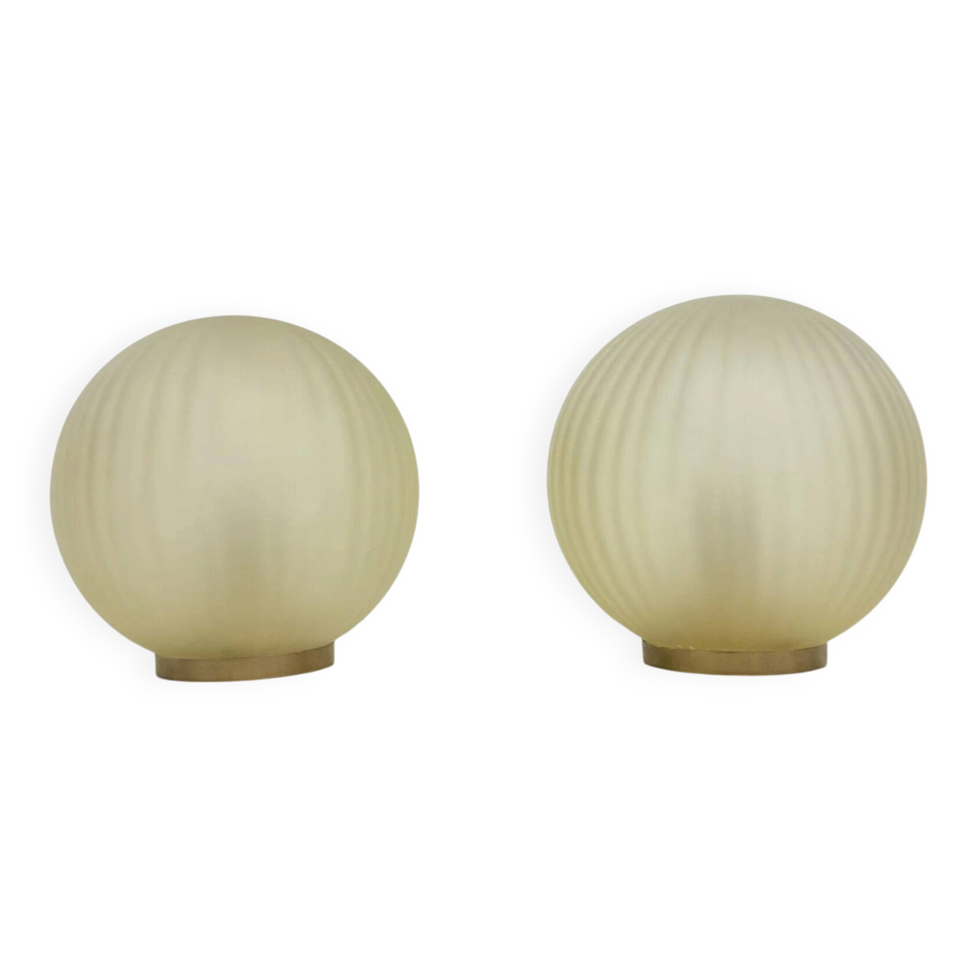 Pair of 2 glass swirl lamps, 1970 Italy