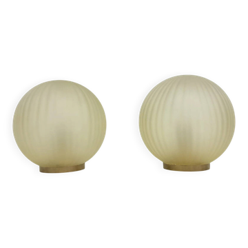 Pair of 2 glass swirl lamps, 1970 Italy