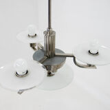 Art deco machine age chandelier, 1930, restored