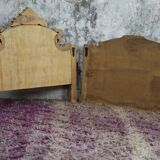 Set of wall panels headboard in carved wood, unique piece