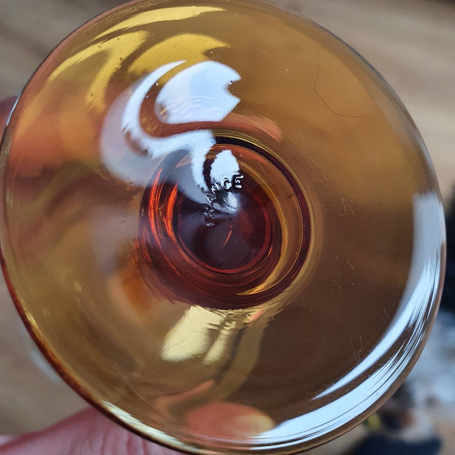 Luminarc amber stemmed glasses