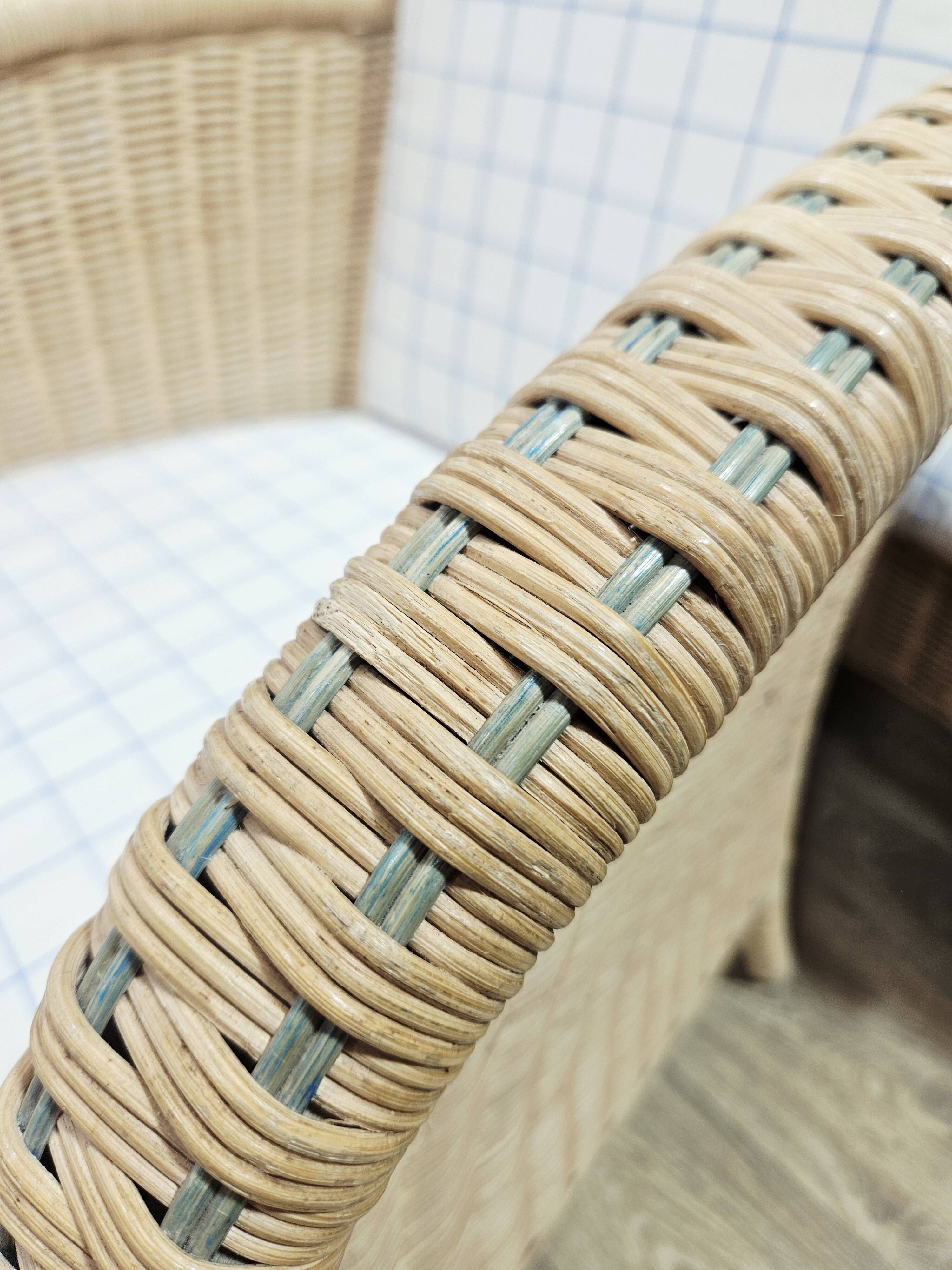 Set of 4 wicker armchairs / Domicil Möbel / Germany/ 1990s.