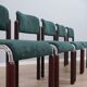 Chaises tubulaires vintage en chrome et bois des années 1970
