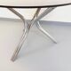 Vintage dining table in smoked glass plexiglass and chrome metal.