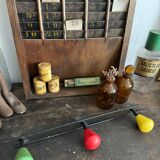 Vintage wooden ball wall coat rack