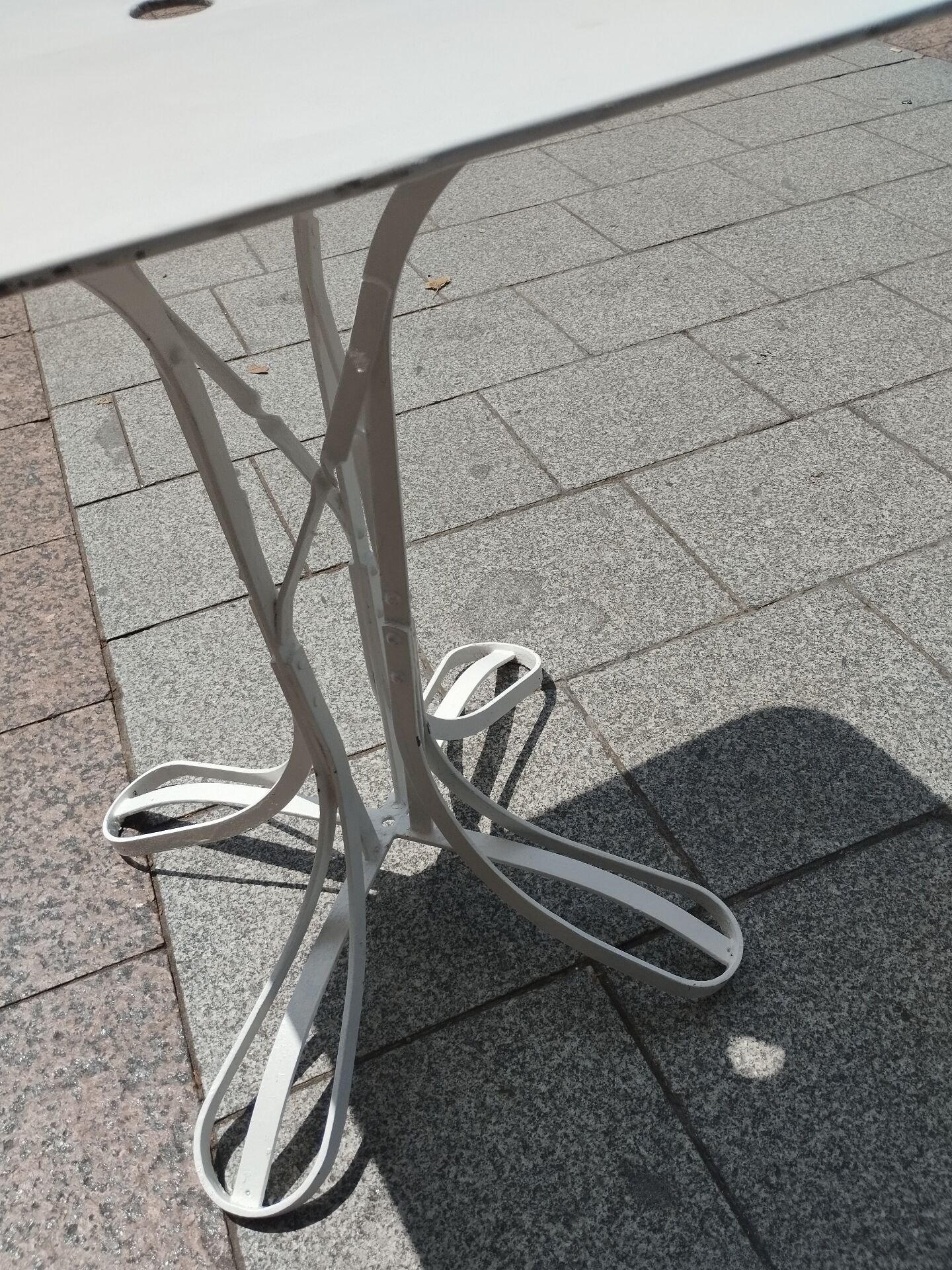 Antique garden furniture in solid wrought iron.