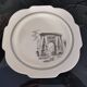Series of 12 dessert plates and its cake tray Gien Paris Monuments