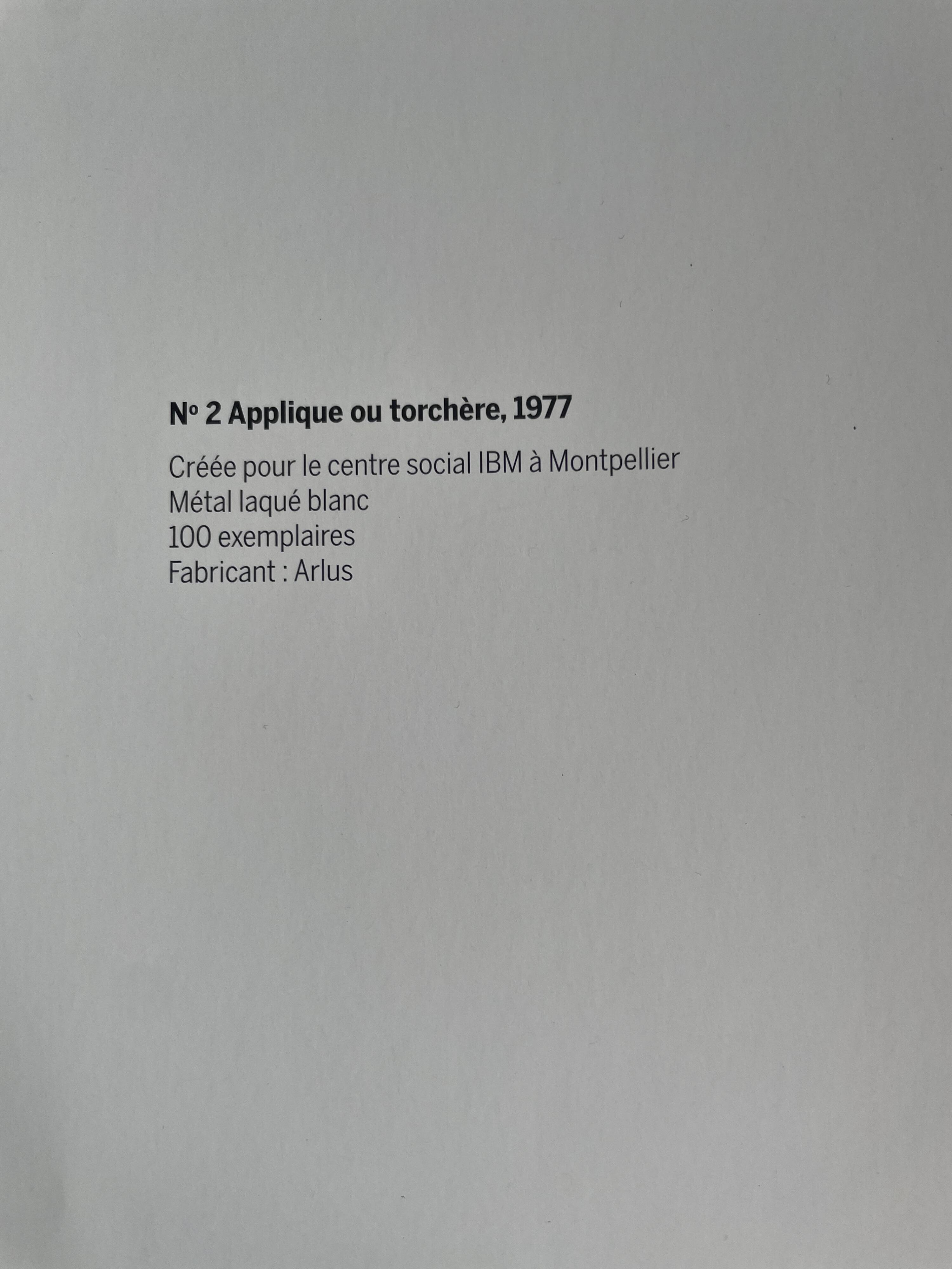 Pair of Marc Held wall lights, Arlus 1977