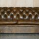 Ensemble vintage Chesterfield salon 3 pièces cuir