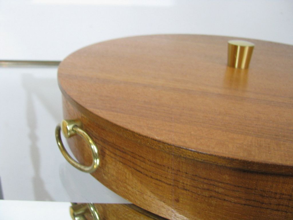 Mid century sewing box with / asystent / Service platform  teak 1960/70s