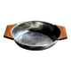 Shallow dish in stainless steel and wood H4 D20
