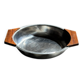 Plat creux en acier inoxydable et bois H4 D20