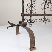 Spanish Wrought Iron Fireplace Screen Candelabra, Arts and Crafts, 1880s