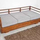 Art Deco sofa gray fabric Jindrich Halabala 1930